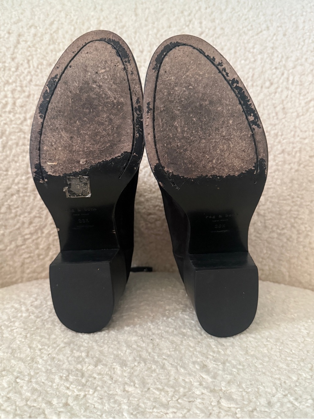 Rag & Bone Black Suede Leather Ankle Booties - Picture 9 of 10